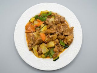 Ternera con salsa curry