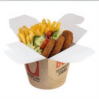 Doner box falafel con patata y ensalada