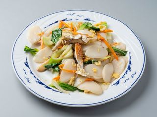 Pasta De Arroz Frita Con Cangrejo