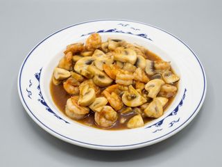 Gambas Con Champiñones