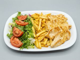 Plato milanesa de pollo