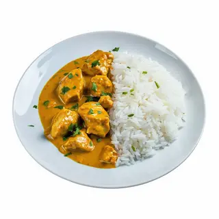 Pollo curry con arroz