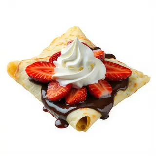 Crepe Fresas Con Chocolate Y Nata