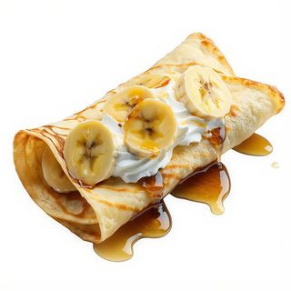 Crepe Plátano Con Miel Y Nata