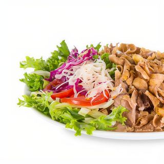 Doner En Plato Sólo Carne Con Ensalada De Pollo