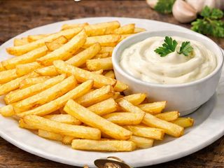 Patatas fritas con alioli
