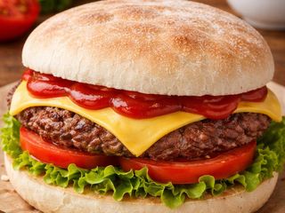 Hamburguesas, clásica, ketchup, queso, lechuga, tomate natural,