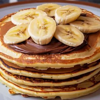 3 Tortitas con nuttella y plátano