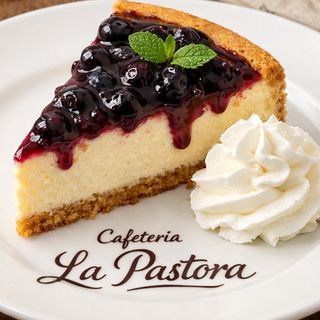 Tarta de queso con arándanos