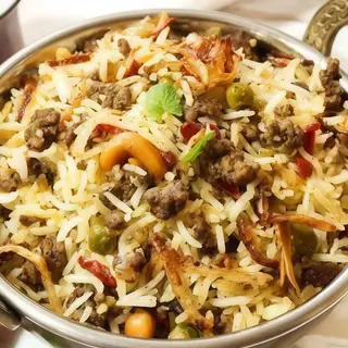 Arroz con carne picada