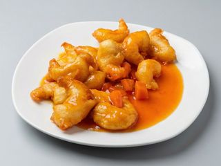 80. Gambas agridulces