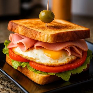 Sándwich Mixto Con Huevo Frito