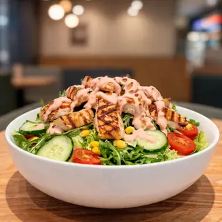 Ensalada De Pollo Con Salsa Rosa