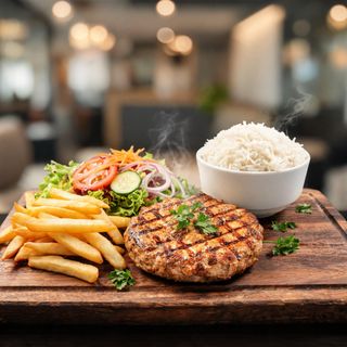 Plato combinado de Hamburguesa de Pollo