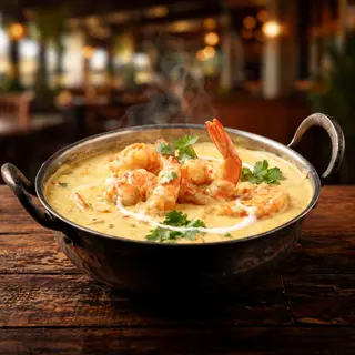 Curry de Gambas en Salsa de Coco y Nata