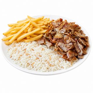 Plato Döner Kebab Patatas Y Arroz