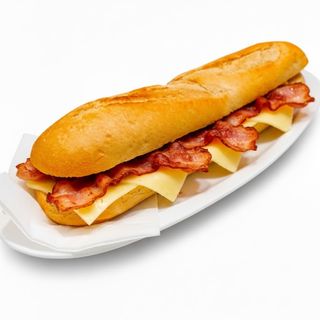 Baguette de bacon y queso