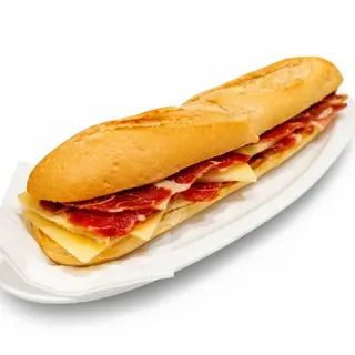 Baguette De Jamón Ibérico Y Queso Manchego