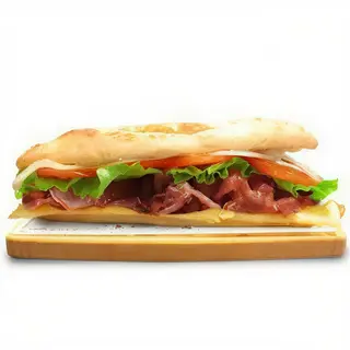 Bocadillo De Bacon Y Tomate Con Queso