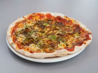 Pizza de pollo bbq