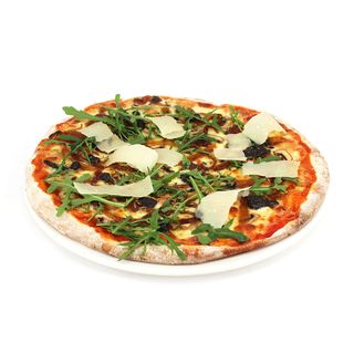 Pizza trufada de champiñones