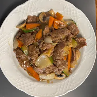 Ternera con salsa ostra