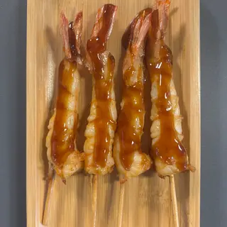 Brocheta de yakitori de gambas 4ud