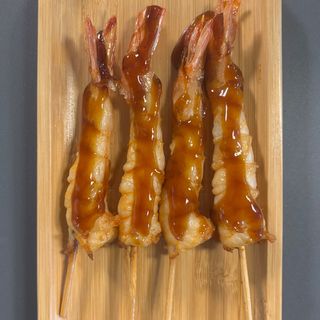 Brocheta de yakitori de gambas 4ud