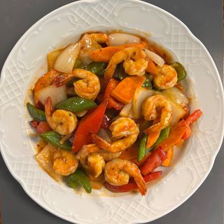 Gambas con salsa picante