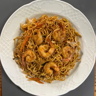 Yakisoba con gambas