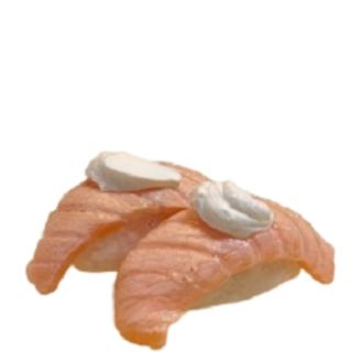 (2P) Nigiri salmón flambeado con queso