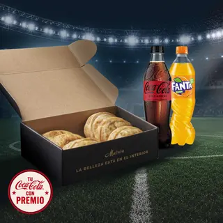 Pack Equipo (6 empanadas + 2 bebidas)