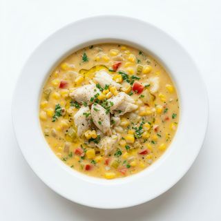 Sopa de maíz con carne de cangrejo