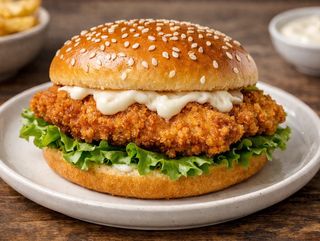 Hamburguesa de pollo empanado