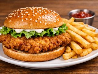 Menú Hamburguesa de pollo empanado