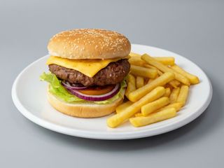 Hamburguesa cheese burger grill