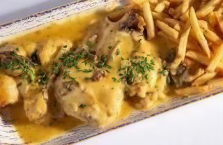 Pollo Al Cheddar Con Champiñones