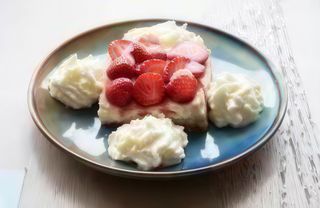 Tarta De Queso Con Fresas