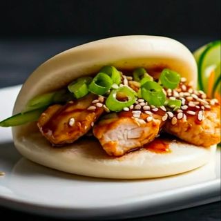 Pan bao pollo teriyaki
