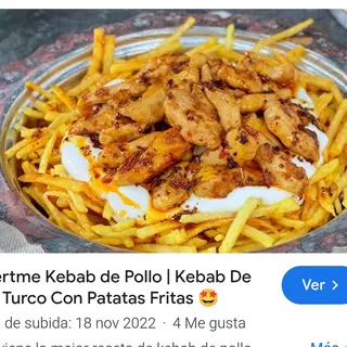 Menú plato patatas con carne de ternera