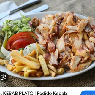 Menú plato kebab de ternera