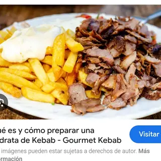 Plato kebab de pollo
