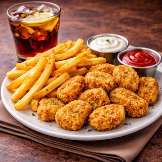 Menu nuggets con patatas y bebida