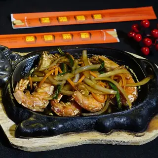 Langostinos Asados En Sartén Especial