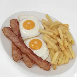 Bacon con huevo y patatas