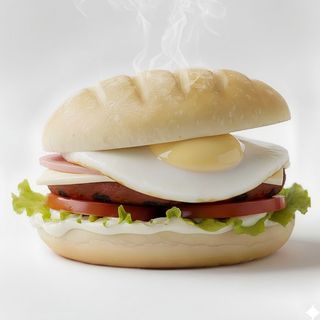 Burger Jamón york con huevo y queso