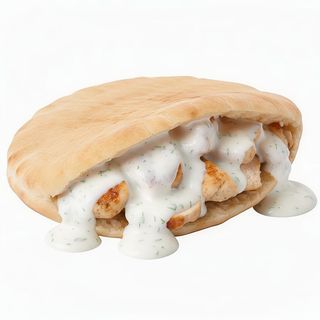 Shawarma en pan de pita sin verduras