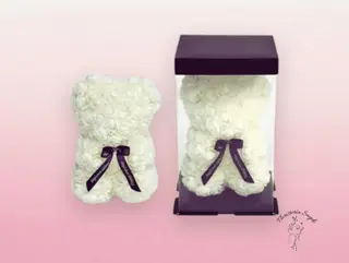 Peluche Oso de Rosas Blancas