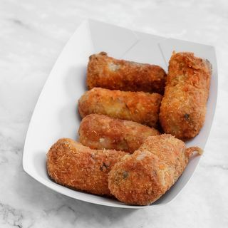 6 croquetes de  sabor chedar amb nous i olives (vegana)