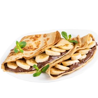 2 crepés de Nutella y rodajas de plátano